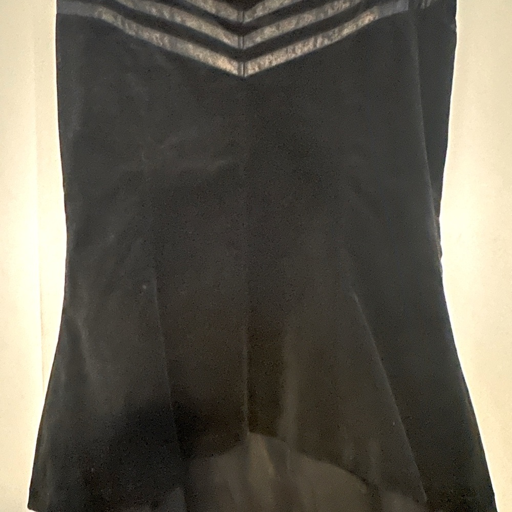 Velvet black pencil skirt. Strings up in the back.